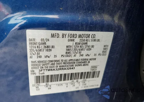 2024 Ford Maverick Xl from USA, damaged, VIN 3FTTW8A32RRA32643